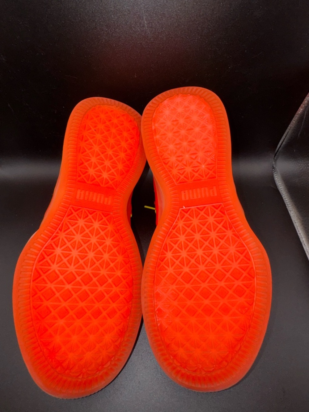 Puma Clyde Court Neon Orange Sneakers Men’s 10 Women’s 11.5 Glow Sole High Top - Picture 4 of 17